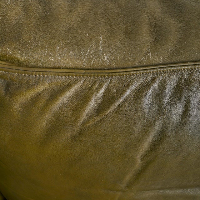 Vintage Italian ‘Socrates’ Olive Leather Sofa by Poltrona Frau For Sale - Image 11 of 11