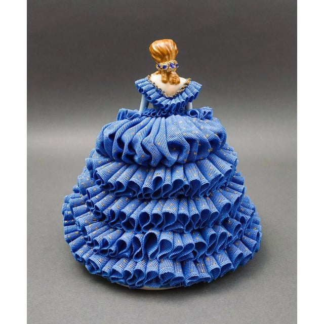 Dresden Porcelain Mid 20th Century Muller Volkstedt Irish Dresden Victoria Millenium Jewel Limited Edition Figurine For Sale - Image 4 of 9