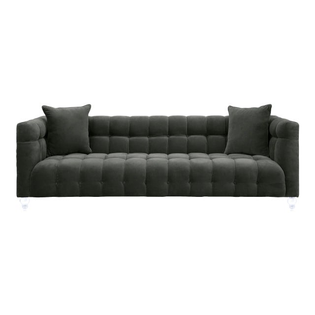 Bea Grey Velvet Sofa For Sale