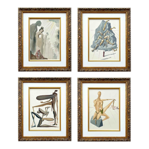 1960s Salvador Dali Set of Four Divine Comedy 5-13-16 -19 Framed - Set of 4