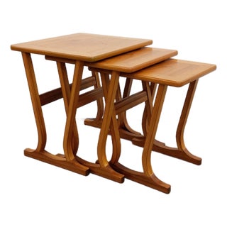 Set of Vintage Mid Century Modern Teak Nesting Tables by Parker Knoll For Sale