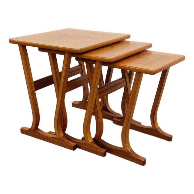Set of Vintage Mid Century Modern Teak Nesting Tables by Parker Knoll For Sale