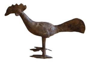 Vintage African Bronze Long Tailed Bird