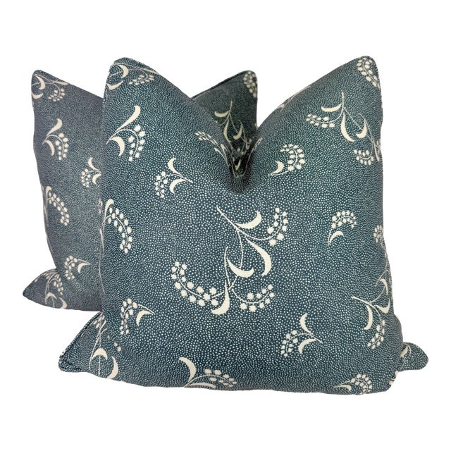 Carolina Irving "Mimosa" in Delft 22" Pillows-a Pair For Sale