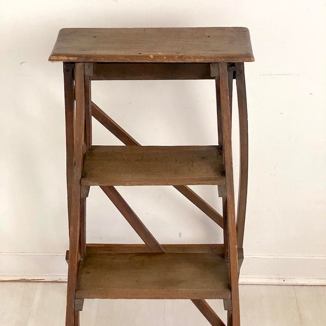 Small Vintage Stepladder in Beech, 1950s, in Worn conditions. Designed 1950 to 1959