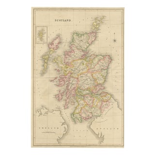 Antique Map of Scotland by T. L. Murray, 1830 For Sale