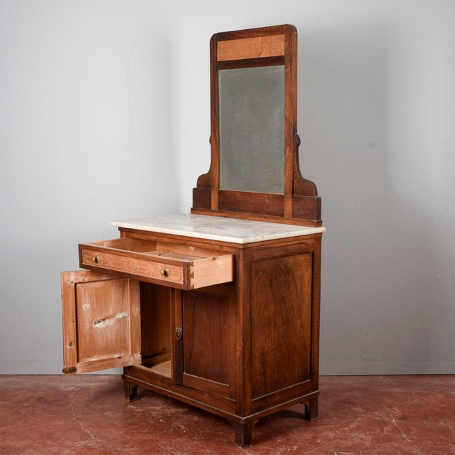 Dressing Table with Mirror and Marble Top For Sale - Image 4 of 18
