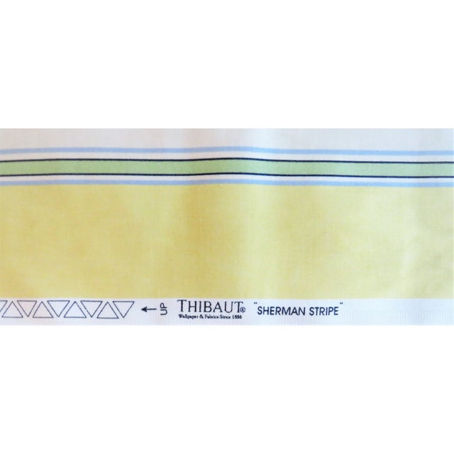 Thibaut Thibaut "Sherman Stripe" Cotton Designer Fabric in Yellow- By the Yard For Sale - Image 4 of 4
