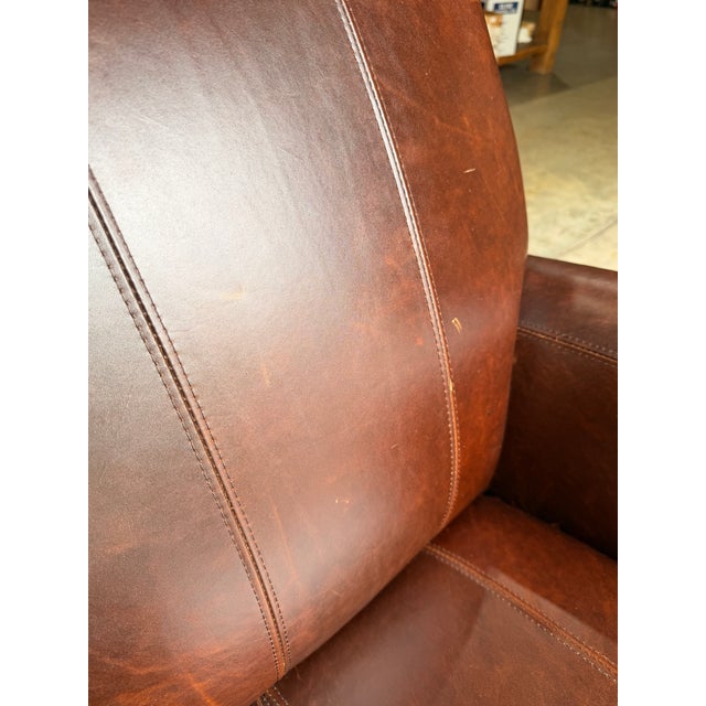 Early 21st Century Uttermost Brown Leather Booker Accent Chair For Sale - Image 5 of 9