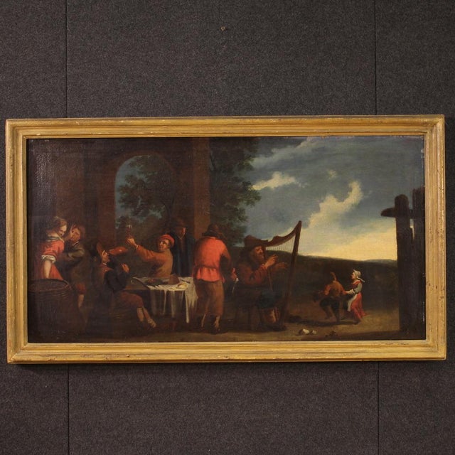 Bamboccianti Genre Scene, 1650, Oil on Canvas, Framed For Sale - Image 15 of 15