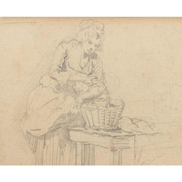 Figurative Henri-Pierre Danloux Woman Holding Basket, 18th Century For Sale - Image 3 of 6
