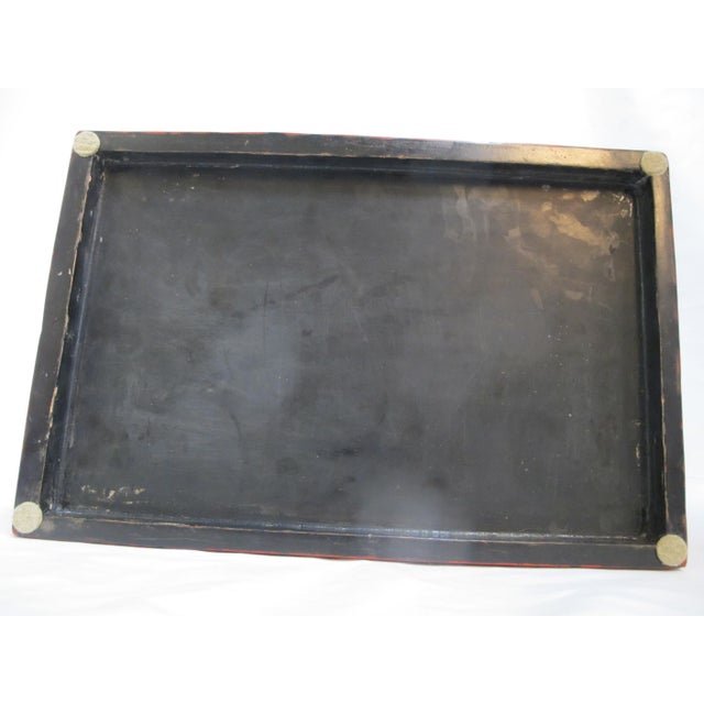 Large Chinese Cinnabar Lacquer Heavily Carved Dragon Motif Wood Box Chest For Sale - Image 16 of 16