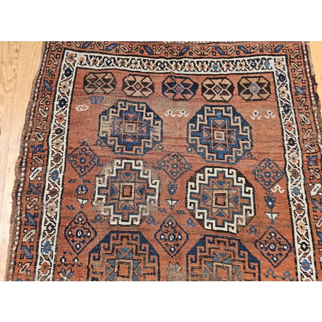 Antique Kazak Area Rug, Handwoven Wool Geometric Design, 1890s, 4' x 8' For Sale - Image 10 of 17