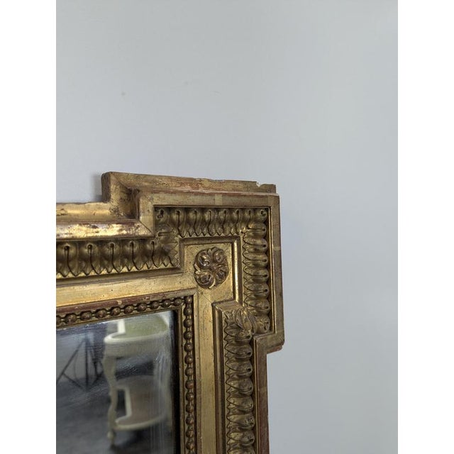 Wood Large Napoleon III Mirror in Stucco and Gilded Wood For Sale - Image 7 of 9