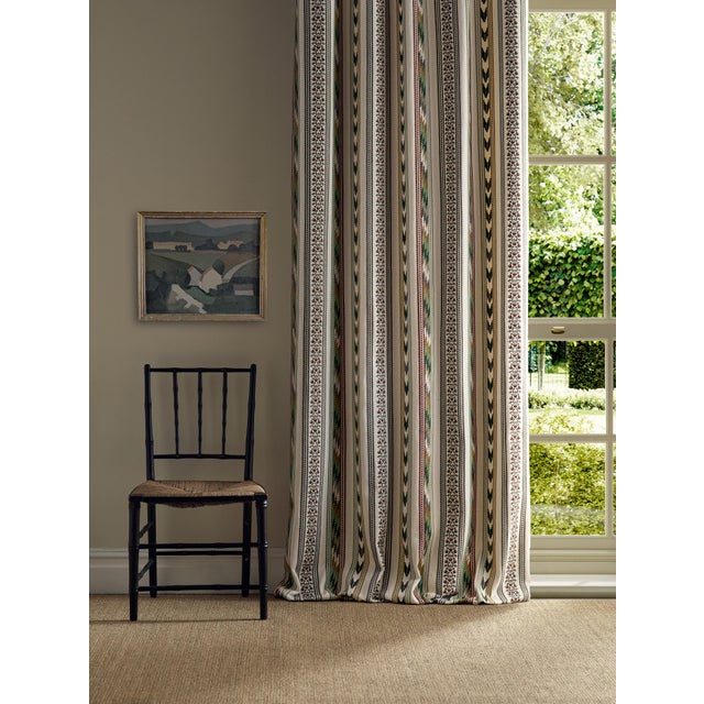 Named after Morris & Co. historic premises at 26 Queen Square Bloomsbury Stripe features an embroidered floral stripe...
