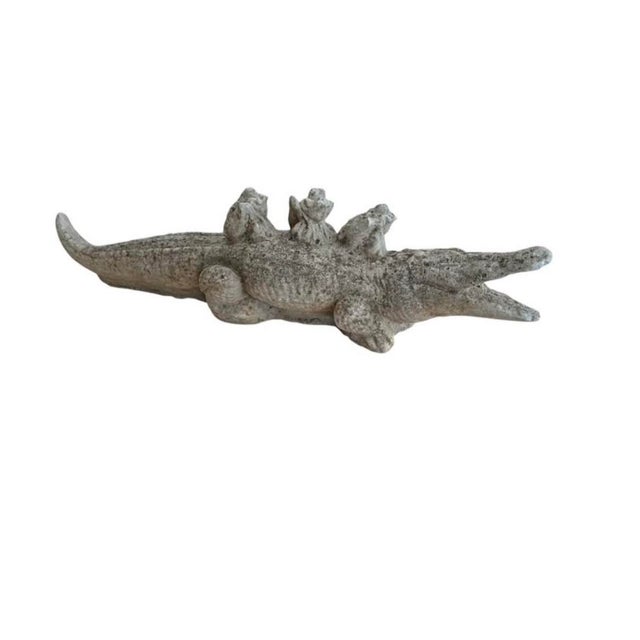 Whimsical Vintage Cement 27” Alligator Garden Yard Figure For Sale - Image 9 of 10