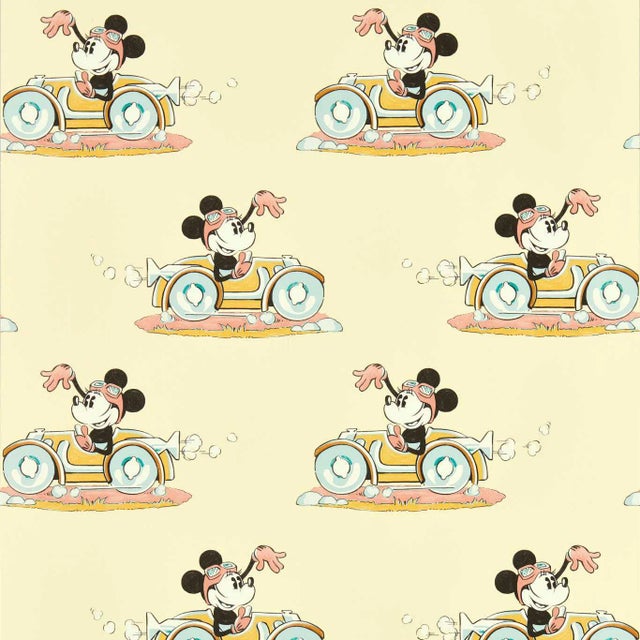 Sanderson Minnie On the Move Wallpaper in Sherbet - a Sample For Sale