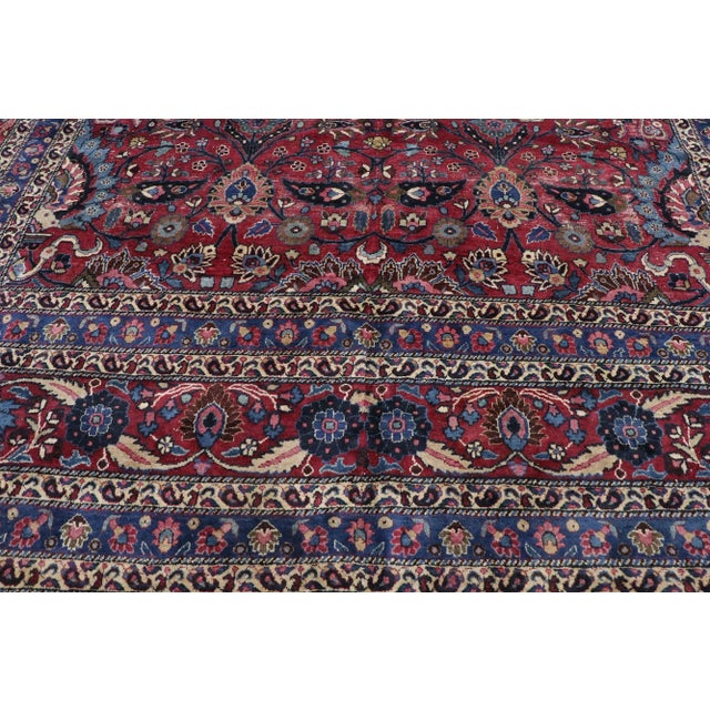 Antique Persian Mashhad Rug - 10'05 X 18'11 For Sale - Image 4 of 9