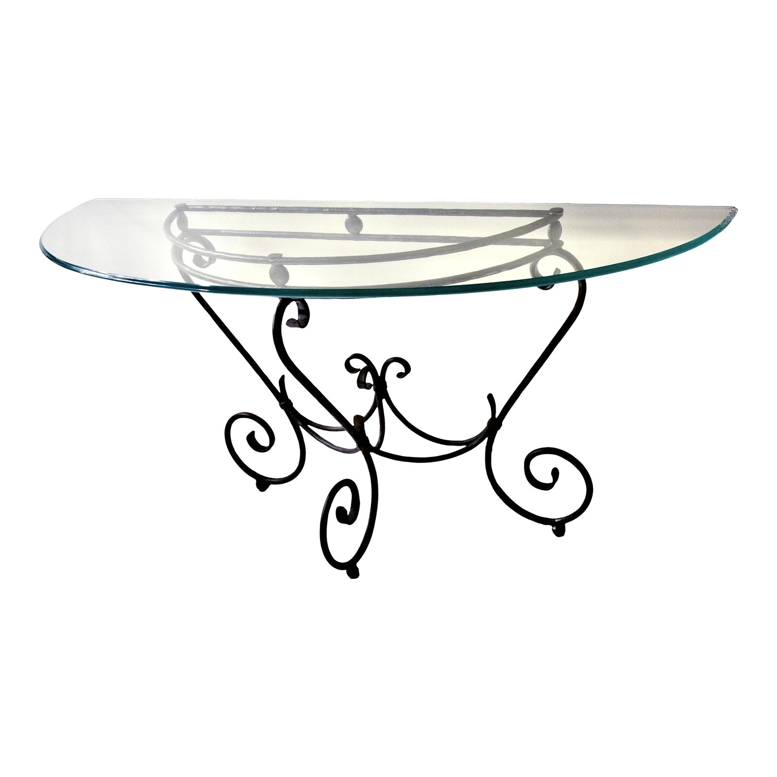 Demilune Glass Top Console Table Chairish