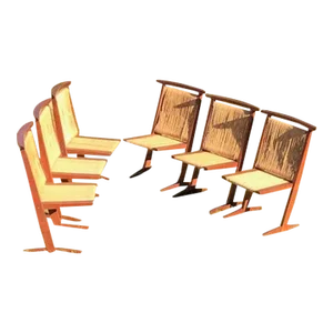 1965 Original Mid Century Architectural Conoid Shape Dining Chairs - Set of 6