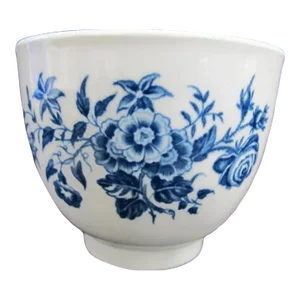 Antique Worcester Blue & White Small Flower Butterfly Design Bowl