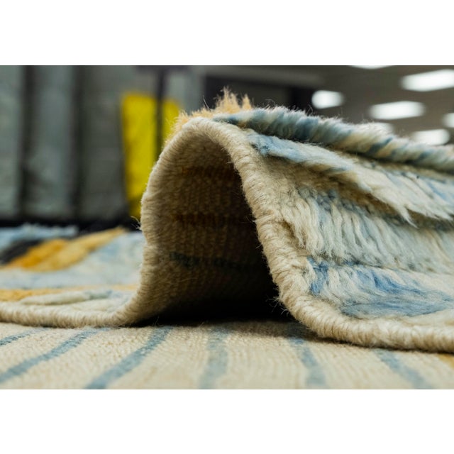 Blue Turkish Tulu Handmade Rug 8'3" x 11'5" #18532 For Sale - Image 8 of 8
