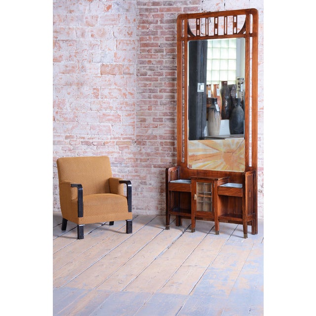 Art Deco Dressing Mirror in Palisander attributed to J.F.M. Hoffmann, Czech, 1910s For Sale - Image 15 of 16