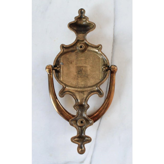 Mid 20th Century Vintage Solid Brass Door Knocker For Sale - Image 5 of 6