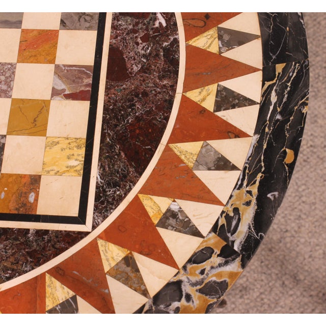 Pedestal Table with Pietra Dura Top and Game Board, 1700s For Sale - Image 6 of 12