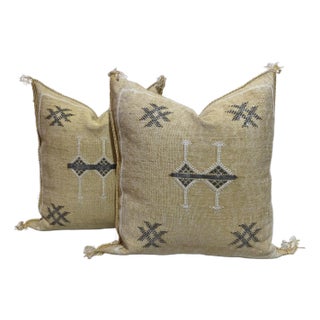 Cactus Silk Pillow Covers - a Pair For Sale