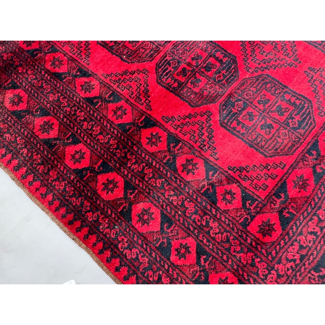 2000 - 2009 Vintage Afghan Turkmen Ersari Elephant Foot Rug - 9'3" X 7'0" For Sale - Image 5 of 10