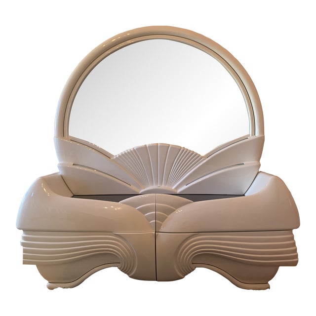 1980s Vintage Art Deco Style Vanity Chairish