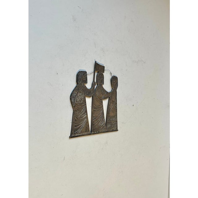 Mid-Century Modern Silver Bronze Wall Decor by Istvan Engel Tevan, Hungary, 1960s For Sale - Image 3 of 8