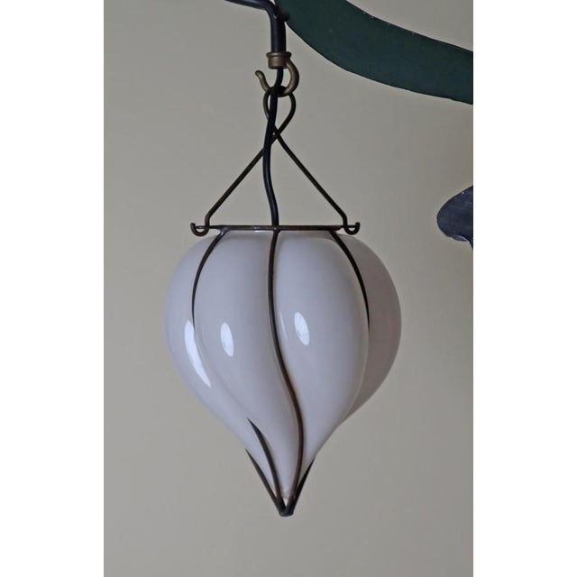 Nightingale Chandelier with Murano Glass Lanterns, 1980s For Sale - Image 9 of 13