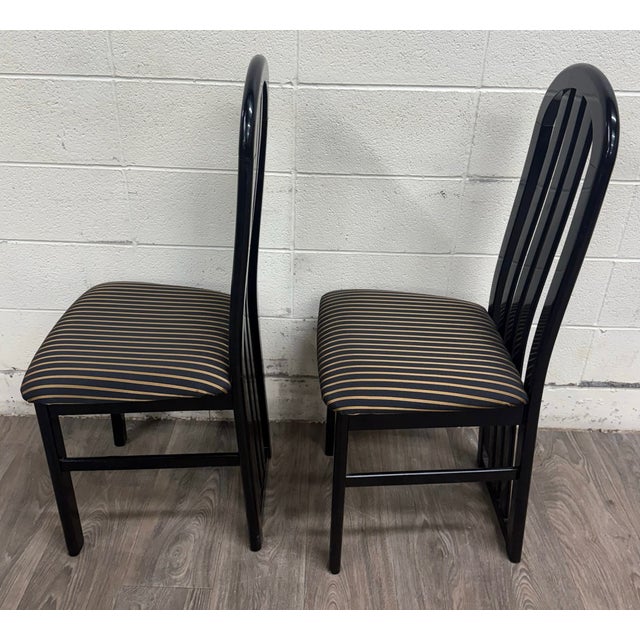 Black Vintage Italian Id Export SRL Postmodern Dining Side Chairs - Pair For Sale - Image 8 of 14