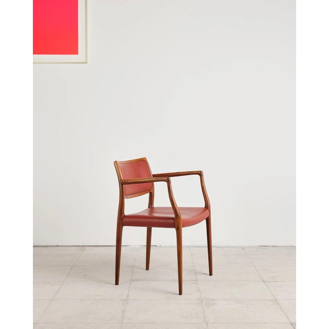 Armchair Model 65 with Leather Upholstery by Niels O. Møller for j.l. Møllers, Denmark, 1960s For Sale - Image 6 of 18