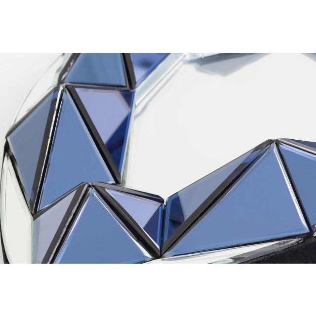 Blue Teardrop Shaped Relief Mirror by Olivier De Schrijver For Sale - Image 4 of 6