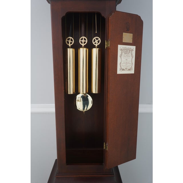 1990s Stickley Colonial Williamsburg Wa-730 Mahogany Grandfather Clock For Sale - Image 5 of 18