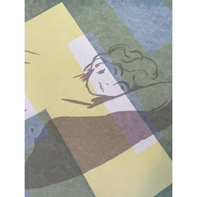 A beautiful, rare modernist limited-edition art print titled "Sunlight." This striking piece features an elegant,...