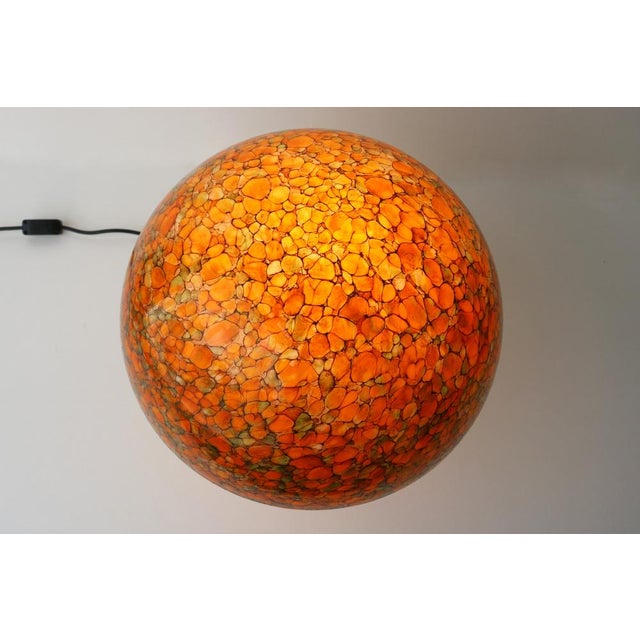 Glass Large Vintage Mushroom Lamp in Orange Art Glass from Peill & Putzler, 1970s For Sale - Image 7 of 18