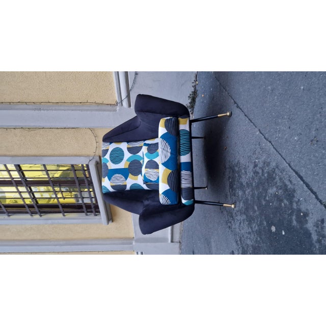 Mid-Century Modern Pole Position Chairs with Iron and Brass Legs from Minotti, Set of 2 For Sale - Image 3 of 14