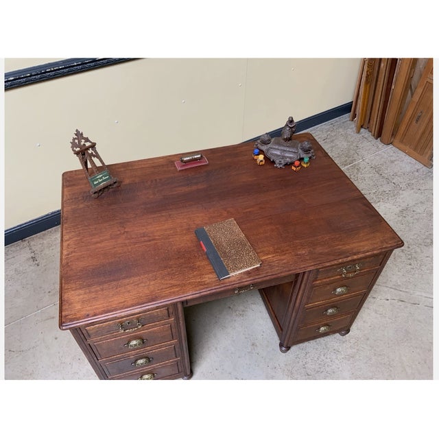 Antique Art Nouveau Freestanding Desk, 1915 For Sale - Image 4 of 12