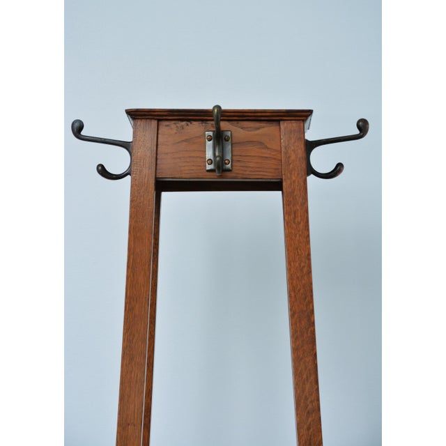 English Arts and Crafts Oak Coat Stand from Astrola, 1930s For Sale - Image 12 of 18