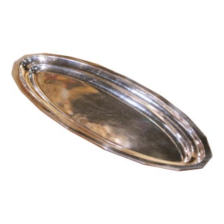 Mid-Century French Silvered Bronze Serving Platter for Fish, Fruit or Crudités For Sale