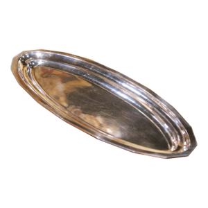 Mid-Century French Silvered Bronze Serving Platter for Fish, Fruit or Crudités