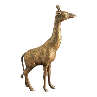 Vintage Mid-20th Century Brass Giraffe For Sale