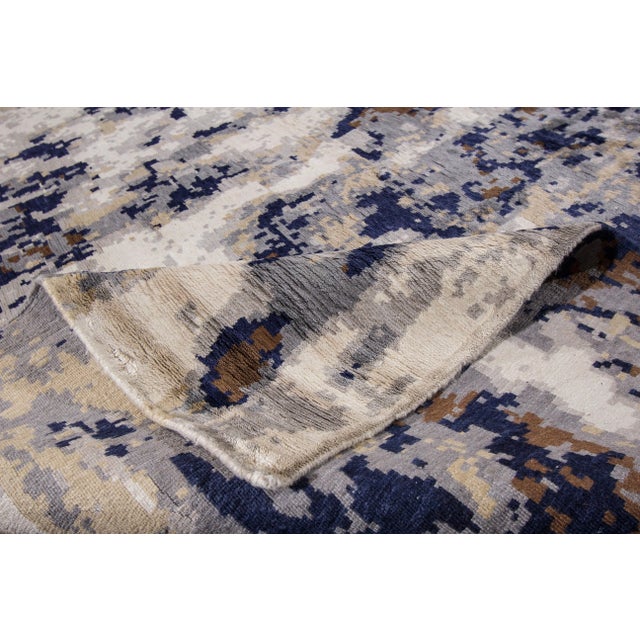 Contemporary 21st Century Modern Abstract Wool & Silk Rug 12 X 15 For Sale - Image 3 of 11