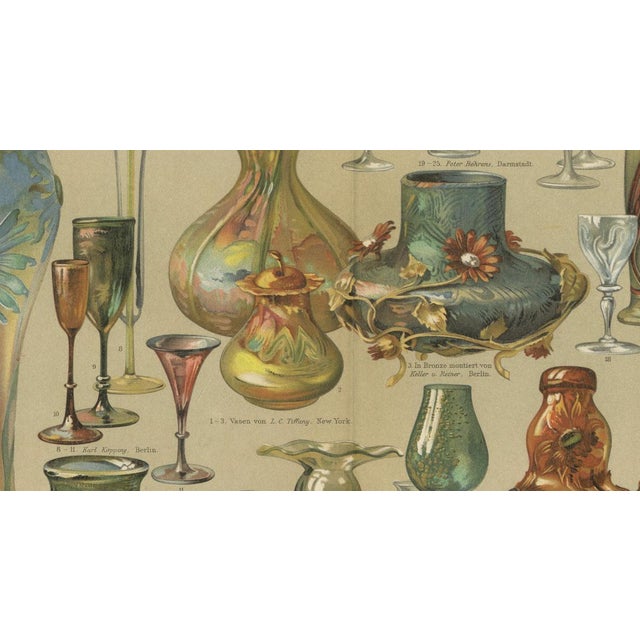 Art Nouveau Glass and Historic Glassmaking by Peter Behrens, 1898, Set of 2 For Sale - Image 3 of 16