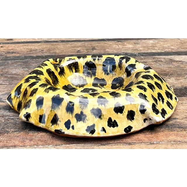 Vintage Italian Hand Painted Leopard Bowl For Sale - Image 10 of 12