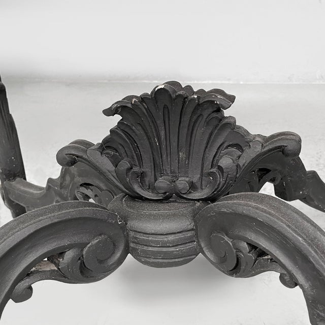 19th Century Italian Coffee Table in Black Wood and Marble For Sale - Image 16 of 18